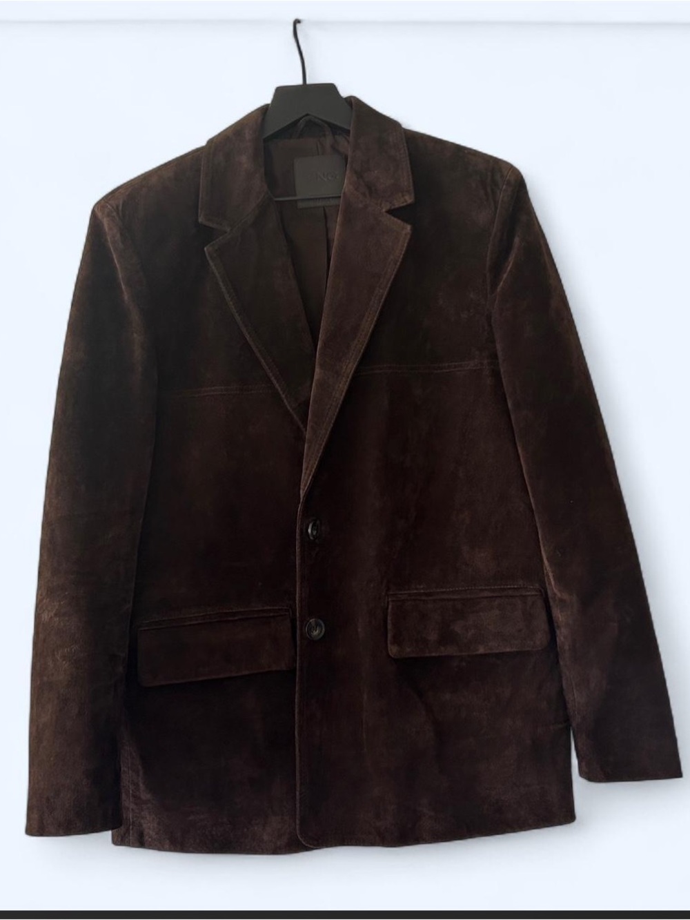 Mango Dark Brown Suede Leather Blazer